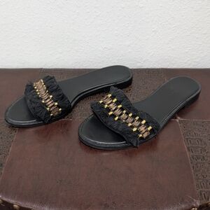 Club Monaco Menditha Black Sandals Slides Size 39/9